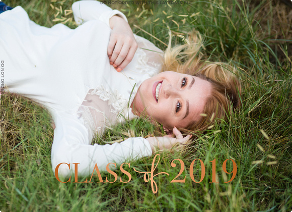 Class of 2019 Classic 5x7 Front Rose Gold B